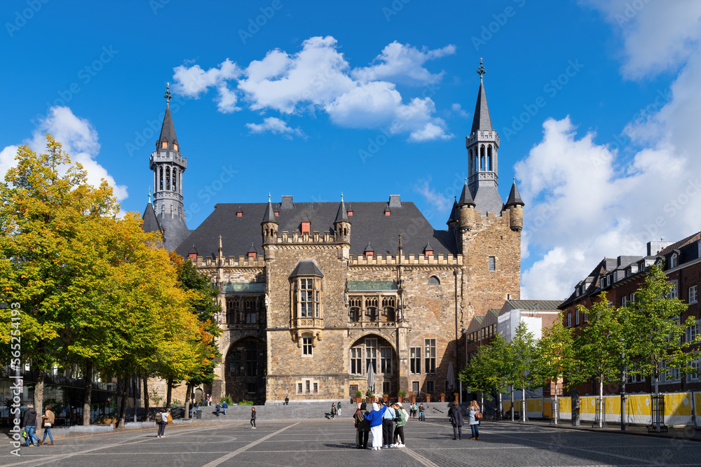 View at the town hall of Aachen from the 