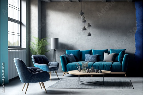 Designing a Minimalist Apartment with a Timeless Twist: Using AI-Generated 3D Renderings for Unique Domestic Architecture, Furniture Design, Interior Decor, and Indoor Art Illustrations, Chair, Stofa