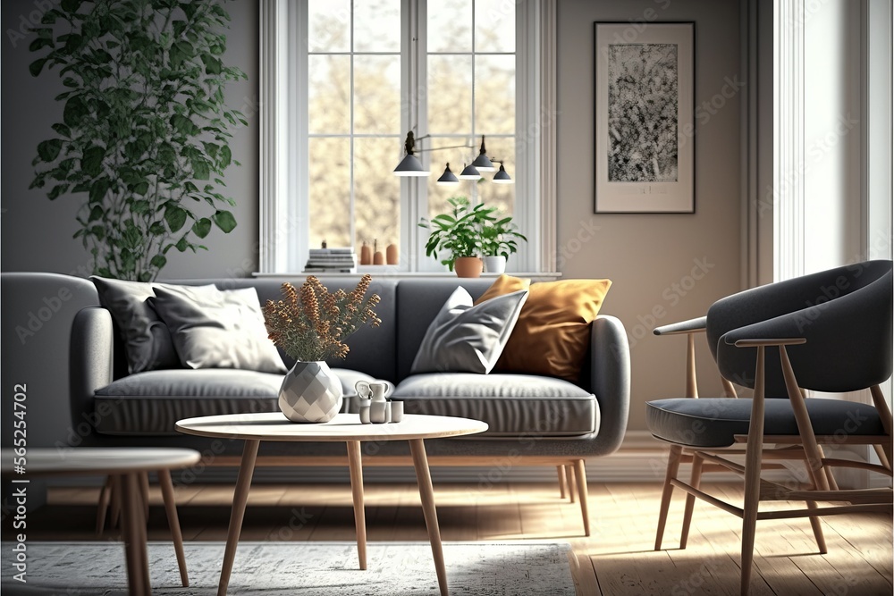 3D Generative AI Renderings of a Minimalist Apartment with Unique and Timeless Domestic Architecture, Modern, Luxury, Top, Chairs, Stofa, Furniture Design, Indoor Art Illustrations and Designer Vases