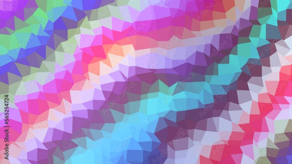 Low poly triangle colorful gradient abstract background animation. 4k ...