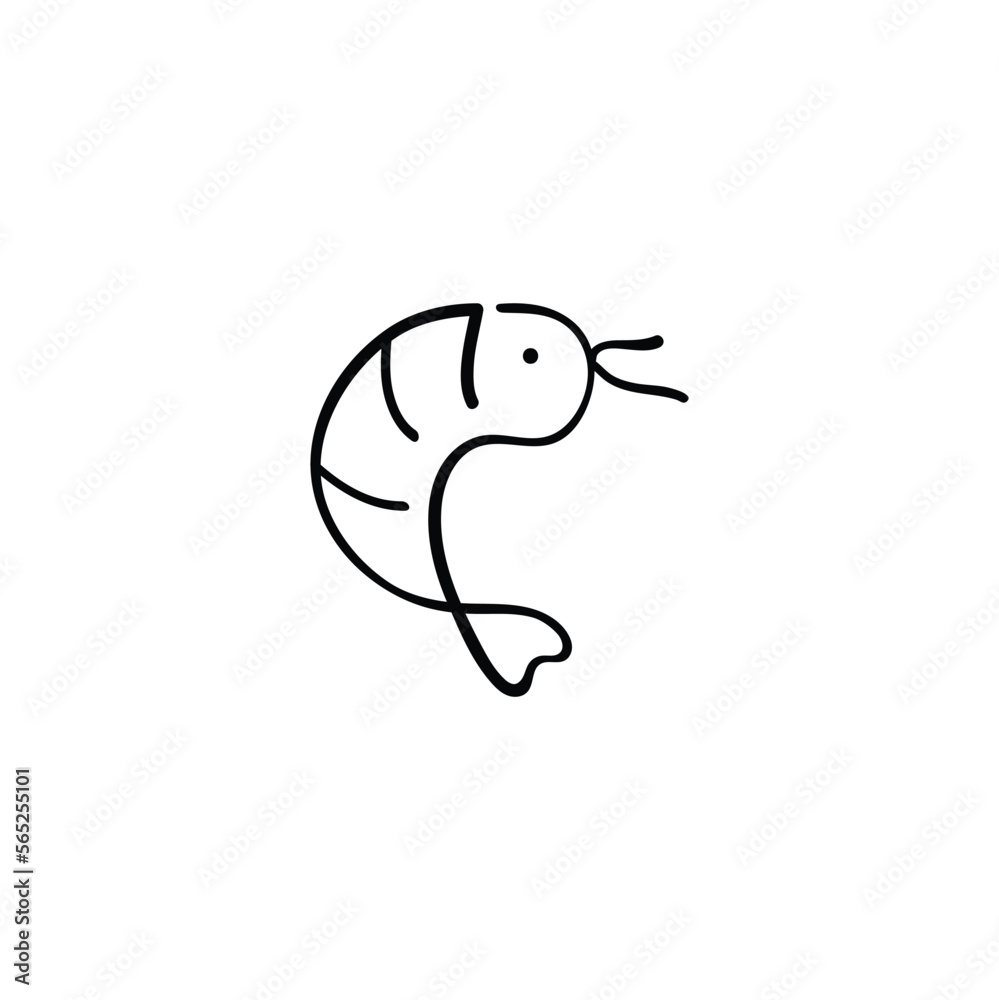 Shrimp Line Style Icon Design Shrimp Line Style Icon Design
