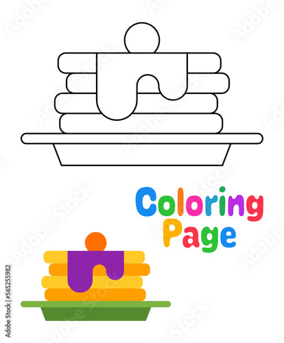 Coloring page with Pan Cake for kids