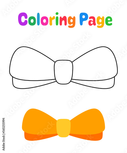 Coloring page with Bow Tie for kids
