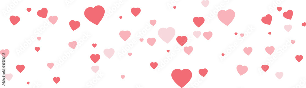 pink heart symbols on white background for decoration, useful for banners, stickers, cover pages, decoration items, PNG assets and valentine's day card