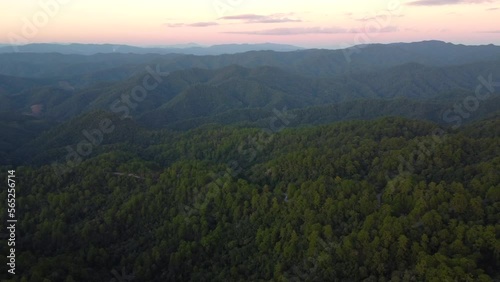 Beautiful scenery during sunrise at Doi Luang Chiang Dao, Chiang Rai province in Thailand. photo