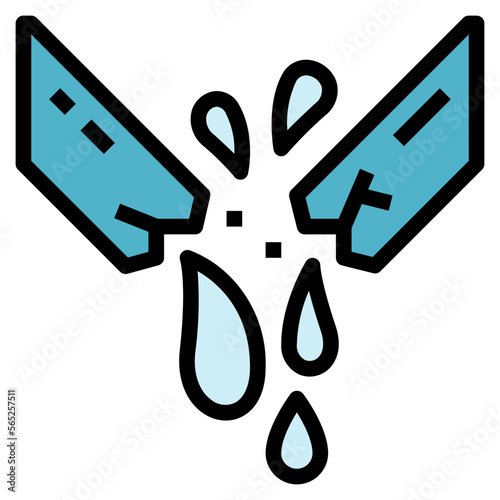 broken filled outline icon style