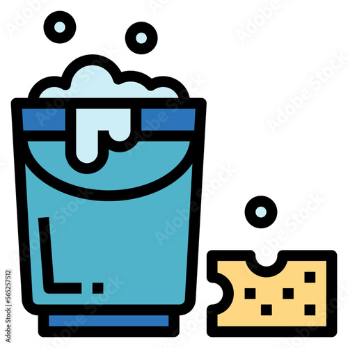 bucket filled outline icon style