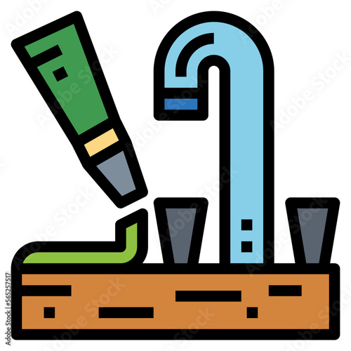 caulk filled outline icon style