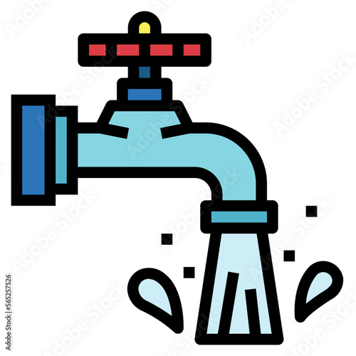 faucet filled outline icon style
