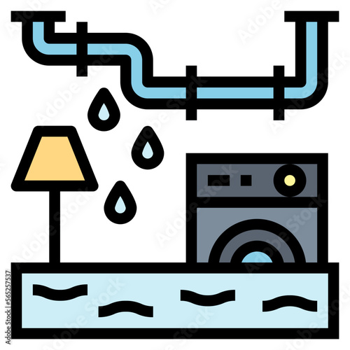 flood filled outline icon style