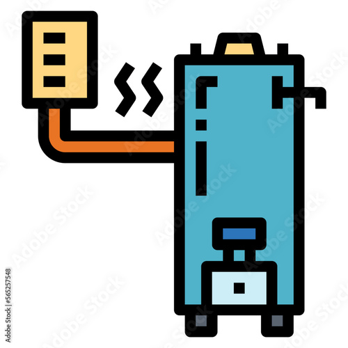 heater filled outline icon style
