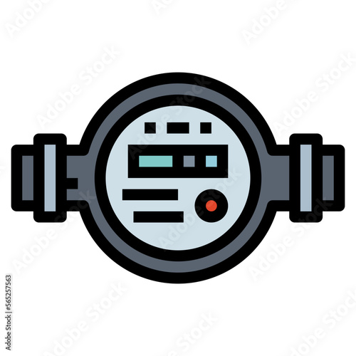 meter filled outline icon style