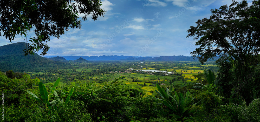 View of the Khammouane valley , in the center of laos