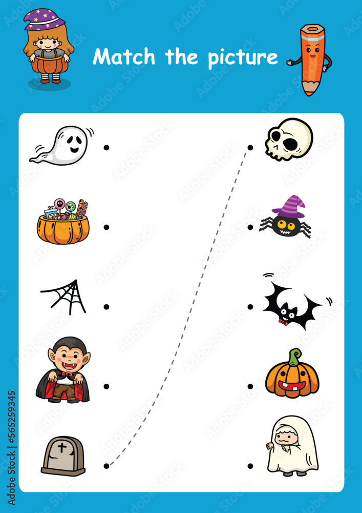 Fototapeta premium match the picture education game for children vector illustration