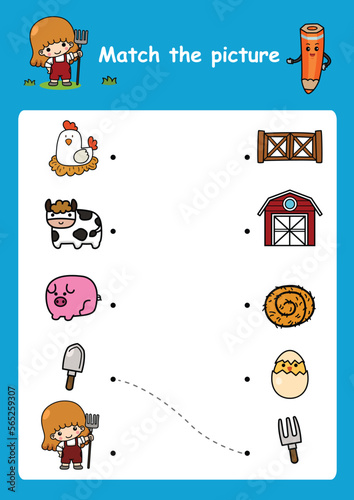 match the picture education game for children vector illustration