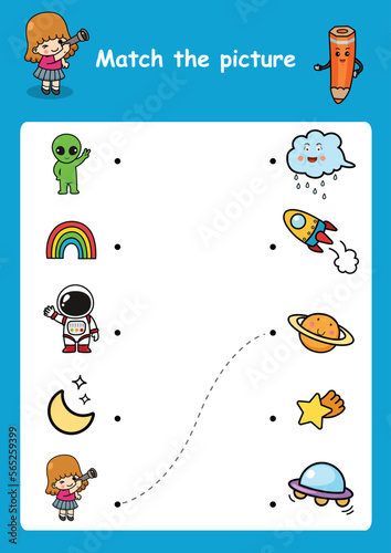 match the picture education game for children vector illustration