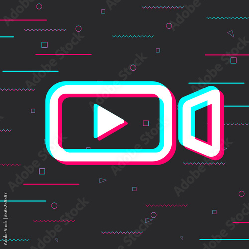 Video conference. The concept of video calls on the Internet. Online camera. Stories, blog, online broadcast. Vector illustration
