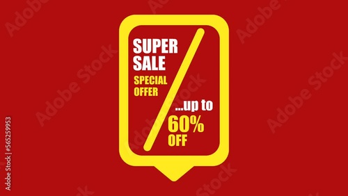 Super sale special offer text animation with green background suit for promotion material in your marketplace website