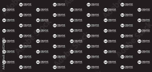 Black & White Advertising Media Wall, Back Drop Board, Media Wall, Sponsor Wall, Logo (Vector), Easy Vector file