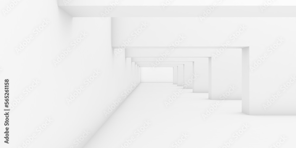 Obraz premium 3d rendering background, white empty room, Bridge