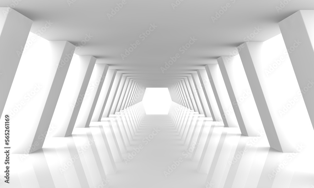 Obraz premium 3d rendering background, white empty room, Bridge