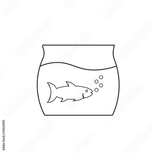 Aquarium icon. Decoration fish line vector ilustration.