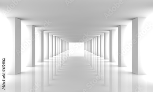 3d rendering background, white empty room, Bridge