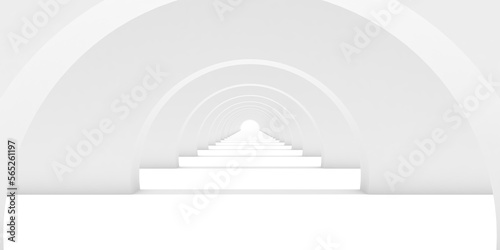 Fototapeta Naklejka Na Ścianę i Meble -  3d rendering background, white empty room, Bridge