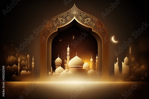 Islamic background with empty copy space good for a special event like Ramadan or Eid Al-Fitr, generative ai 