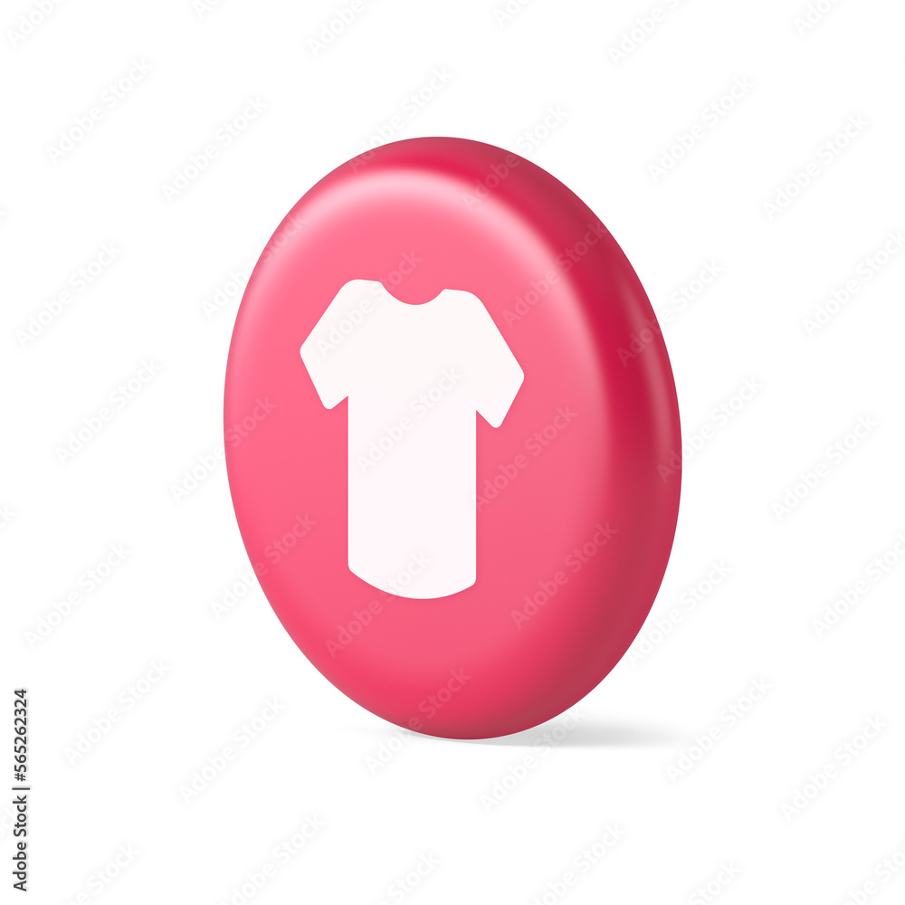 T shirt online shopping button internet order purchasing 3d round realistic icon T shirt online shopping button internet order purchasing 3d round realistic icon