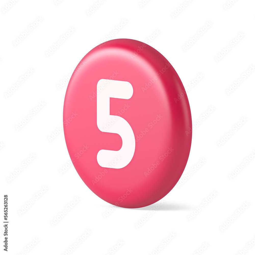 Five character calculator keyboard pink button financial counting 3d round realistic icon Five character calculator keyboard pink button financial counting 3d round realistic icon