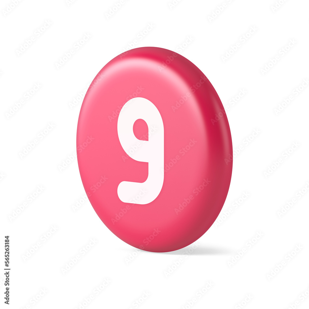 Nine number pink button calculation math financial budget web app 3d round realistic icon Nine number pink button calculation math financial budget web app 3d round realistic icon