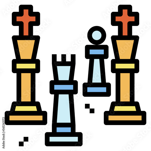 chess filled outline icon style