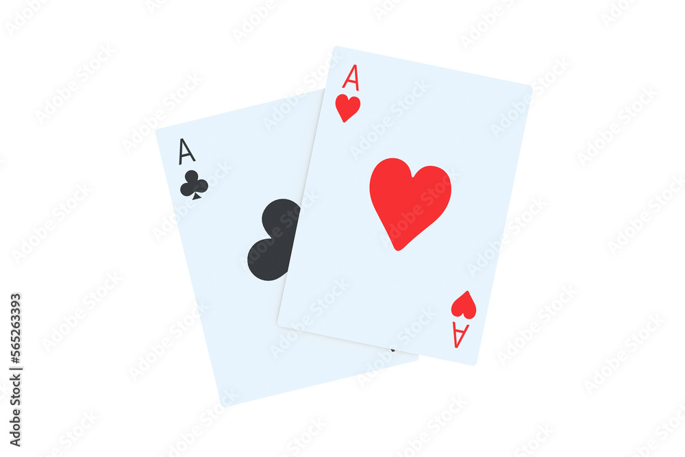 Playing cards isolated on white background. 3d render Playing cards isolated on white background. 3d render