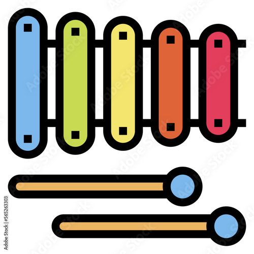 xylophone filled outline icon style