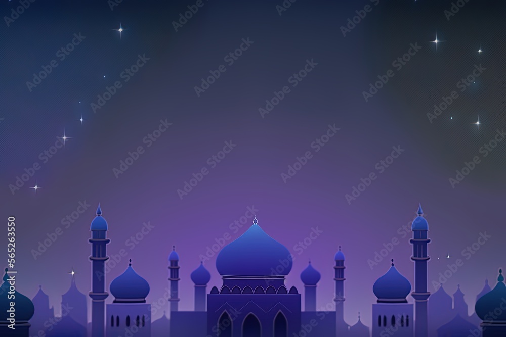 Islamic background with empty copy space good for a special event like Ramadan or Eid Al-Fit vector, generative ai