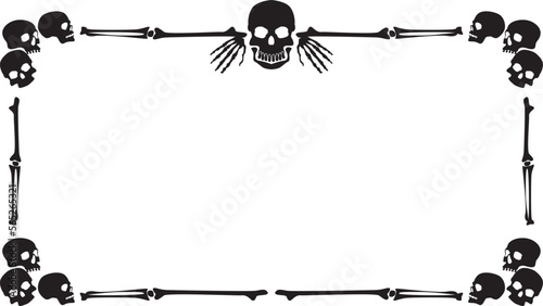 頭蓋骨　髑髏　骸骨　フレーム枠
