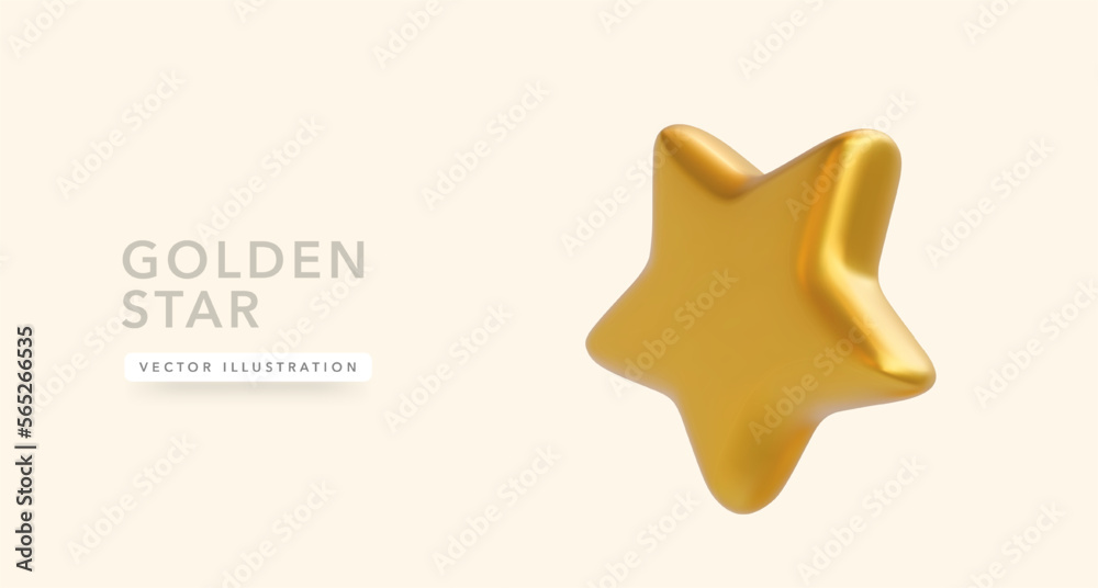 3d realistic golden star 3d realistic golden star