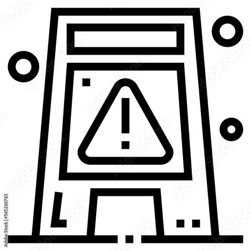 wet floor line icon style