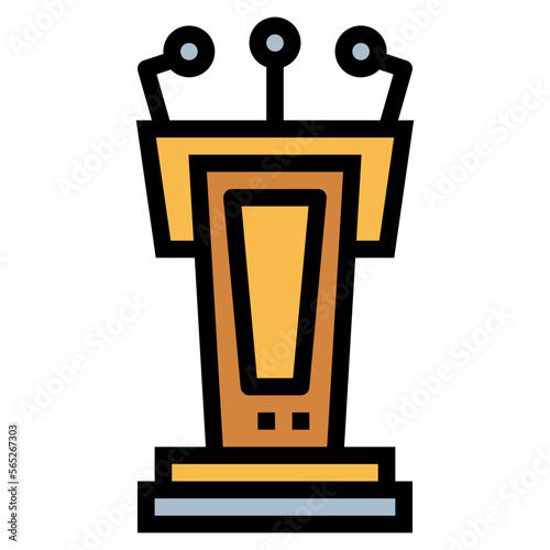 tribune filled outline icon style
