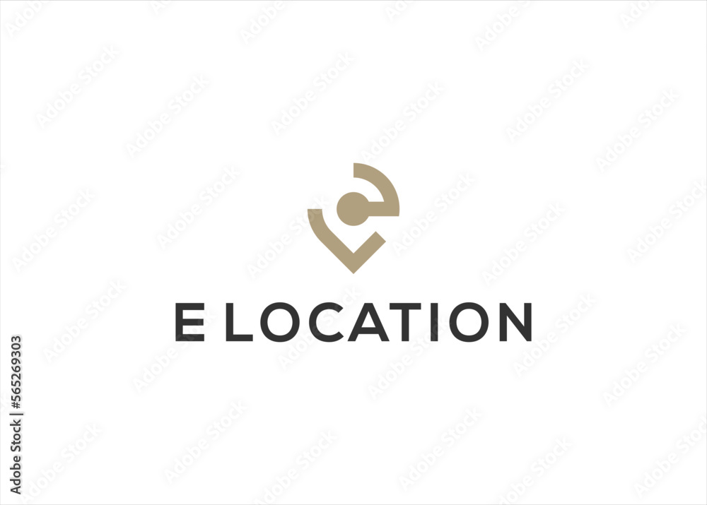 E letter with Map Pin Location logo design vector illustration E letter with Map Pin Location logo design vector illustration