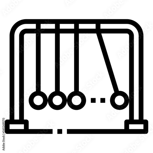 newtons cradle line icon style
