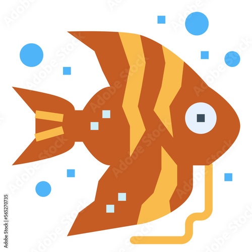 angelfish flat icon style