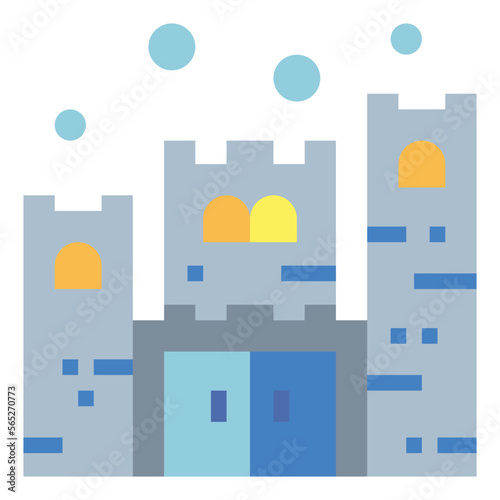 castle flat icon style