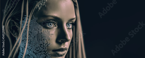 Futuristic AI Women: The Intersection of Technology and Humanity, AI generated photo