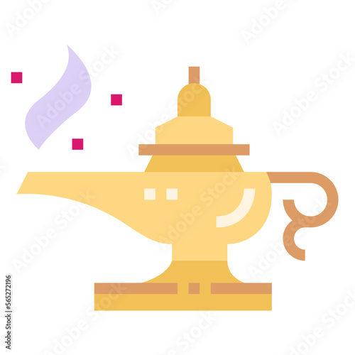 magic lamp flat icon style