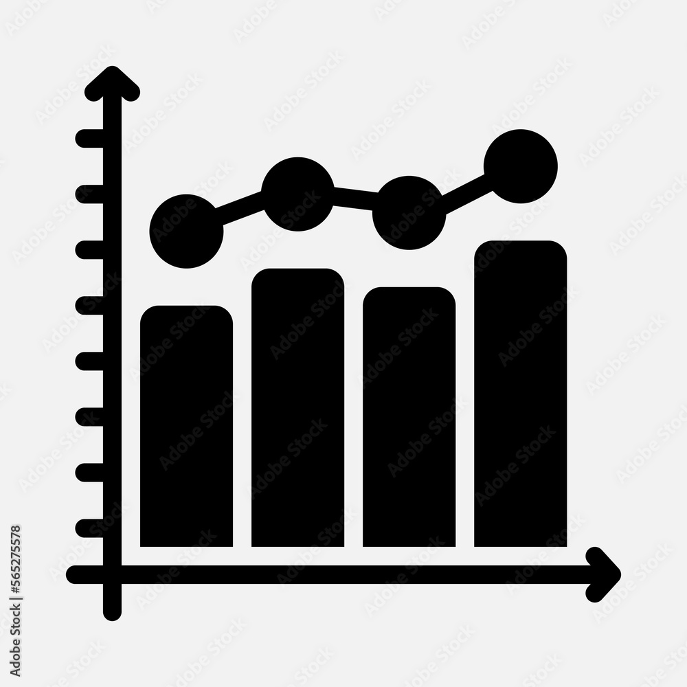 Bar chart icon in solid style, use for website mobile app presentation Bar chart icon in solid style, use for website mobile app presentation