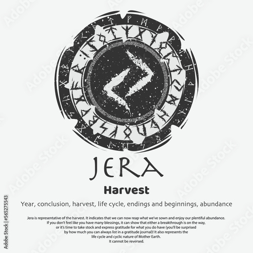 Viking Jera rune dark circle shield