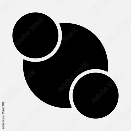 Diagram venn icon in solid style, use for website mobile app presentation