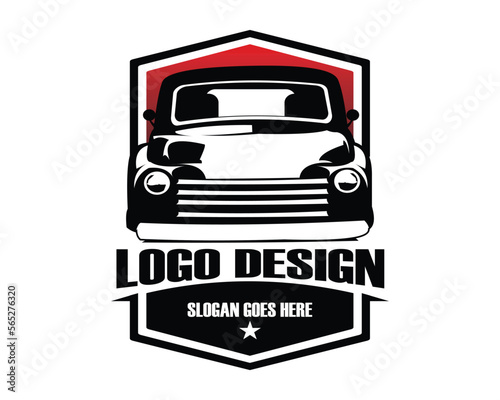 3100 truck logo isolated white background front view in style. premium truck vector design. best for old truck industry.